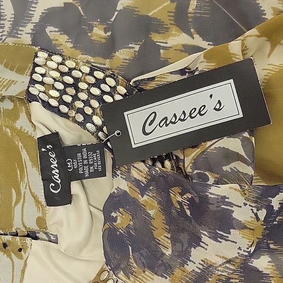 Cassee's Elegant Sleeveless Floral Dress. Womens Medium. Sheer, Lined NWT - Picture 4 of 6